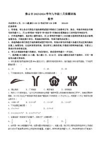 2024年广东省佛山市中考一模数学试题