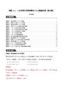 中考数学一轮复习：专题3.14 一次方程与方程组章末十六大题型总结（拔尖篇）（沪科版）（解析版）