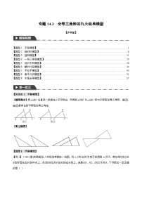 中考数学一轮复习：专题14.3 全等三角形的九大经典模型（举一反三）（沪科版）（解析版）