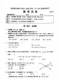 北京市北京师范大学附属中学2023-2024+学年九年级下学期3月月考数学试题