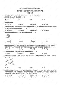 2024年浙江省宁波市部分学校+九年级下学期一模考试数学试题