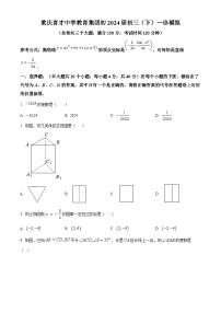 2024年重庆育才中学教育集团九年级数学 一诊模拟试题（原卷版+解析版）