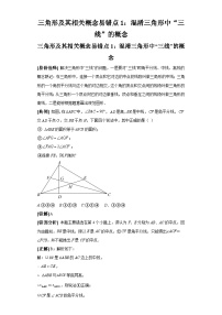 中考数学备考易错题：三角形及其相关概念易错点1：混淆三角形中“三线”的概念（解析版）