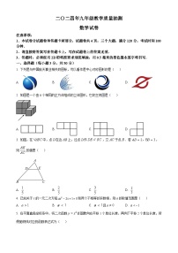 2024年河南省安阳市中考模拟考试数学模拟预测题（原卷版+解析版）