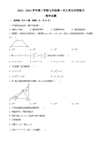 江苏省常州市武进区前黄实验学校2023-2024 学年七年级下学期数学月考试题（原卷版+解析版）