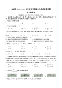 湖北省襄阳市宜城市2022-2023学年七年级下学期期末学业质量监测数学试卷(答案不全)