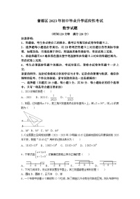 湖北省随州市曾都区2023届九年级中考适应性考试数学试卷(含答案)