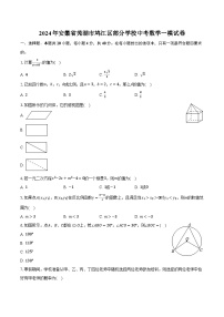 2024年安徽省芜湖市鸠江区部分学校中考数学一模试卷（含解析）