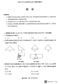 2023-2024学年河南省新乡市九年级一模数学试题及答案