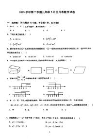 浙江省宁波市部分学校2023—2024学年九年级下学期3月月考数学试题