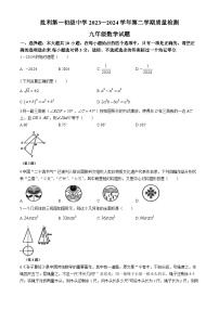 山东省东营市胜利第一初级中学2023-2024学年九年级下学期3月月考数学试题