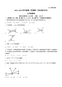 陕西省咸阳市秦都区咸阳市秦都中学2023-2024学年七年级下学期月考数学试题