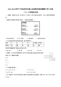 2023-2024学年广东省深圳市南山实验教育集团麒麟中学九年级（下）开学数学试卷(含解析）