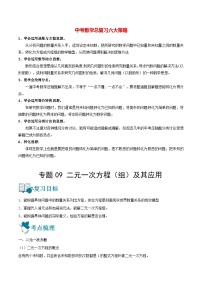 初中数学一轮复习【讲通练透】专题09 二元一次方程（组）及其应用（讲通） （全国通用）