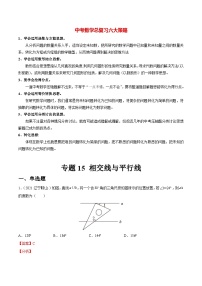 初中数学一轮复习【讲通练透】专题15 相交线与平行线（练透） （全国通用）