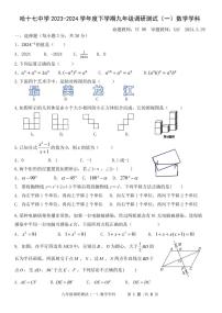 2024年黑龙江省哈尔滨市第十七中学校九年级第一次模拟考试数学试卷