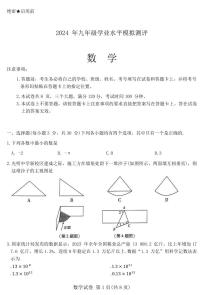 河南省新乡市2024年九年级学业水平模拟测评数学试题+