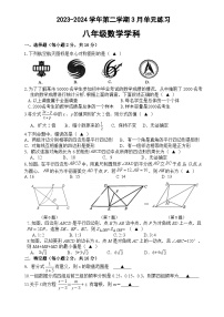 江苏省苏州市工业园区星港学校2023-2024学年下学期八年级数学3月练习