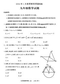 山东省菏泽市曹县2023—-2024学年九年级上学期1月期末数学试题