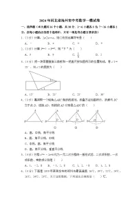 2024年河北省沧州市中考数学一模试卷（含解析）