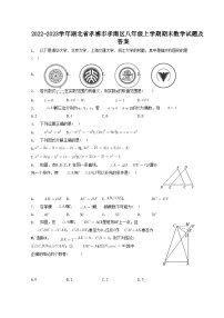 2022-2023学年湖北省孝感市孝南区八年级上学期期末数学试题及答案