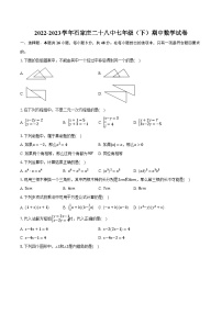 2022-2023学年石家庄二十八中七年级（下）期中数学试卷（含解析）