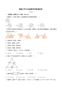 浙江省金华市义乌市绣湖中学2023-2024学年七年级下学期3月学情调研数学试题（含解析）