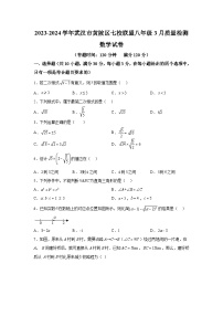 湖北省武汉市黄陂区部分学校2023-2024学年八年级下学期月考数学试题（含解析）