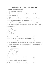 山东省泰安市宁阳县第三中学（五四制）2023-2024学年八年级下学期第一次月考数学试题（含解析）