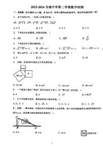 天津市西青区当城中学2023—2024学年八年级下学期3月月考数学试题