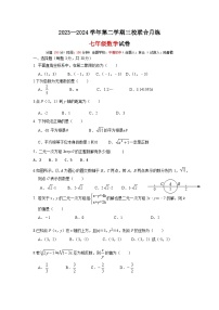 江苏省南通市平潮初级中学等三校2023—2024学年下学期联合月考七年级数学试卷