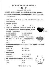 2024年福建省漳州市中考一模数学试题+