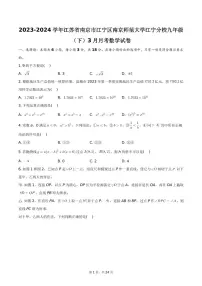 江苏省南京市江宁区南京师范大学江宁分校2023-2024学年九年级下学期3月月考数学试卷