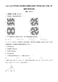 江苏省南京市建邺区金陵中学河西分校八年级2023-2024学年上学期期中数学试题