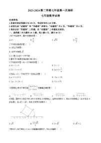 安徽省蚌埠市高新教育集团2023-2024学年七年级下学期月考数学试题