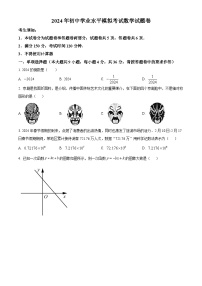 2024年新疆维吾尔自治区喀什地区中考一模数学模拟试题（原卷版+解析版）