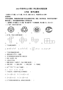 云南省文山壮族苗族自治州文山市2022-2023学年七年级下学期期末数学试题(含答案)