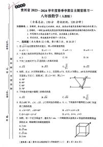 贵州省遵义市2023-2024学年八年级下学期4月月考数学试题