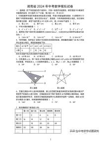 2024年湖南省中考数学模拟试卷（含答案）