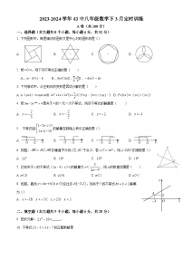 四川省成都市第四十三中学校2023—2024学年八年级下学期3月月考数学试题