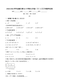 四川省成都市第四十三中学校2023—2024学年七年级下学期3月月考数学试题