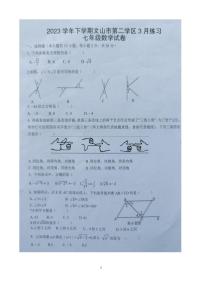 +云南省文山州文山市第二学区2023-2024学年下学期3月练习+七年级数学试卷