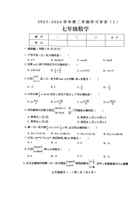 河南省周口市郸城县2023—2024学年七年级下学期4月月考数学试题