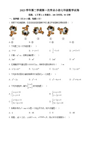 浙江省温州市中通国际学校2023-2024学年七年级下学期3月月考数学试题（原卷版+解析版）