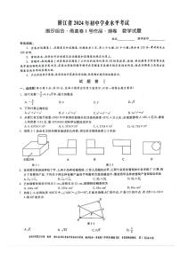 2024年浙江初中学业水平考试潮汐组合甬真卷1号潮卷数学试卷（PDF版，含解析）