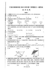 2024年宁波宁波外国语学校初三一模考试数学试卷（PDF版，含答案）