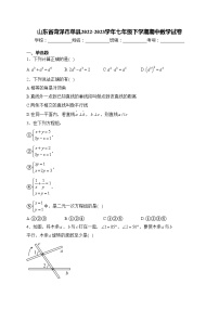 山东省菏泽市单县2022-2023学年七年级下学期期中数学试卷(含答案)