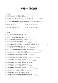 专题03 因式分解（31题）-中考数学真题分项汇编（全国通用）