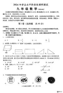 2024年山东省济南市槐荫区、莱芜区、南山区九年级中考一模联考数学试题+