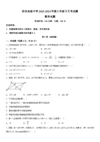 山东省聊城市阳谷县实验中学2023-2024学年八年级下册3月月考数学试题（含解析）